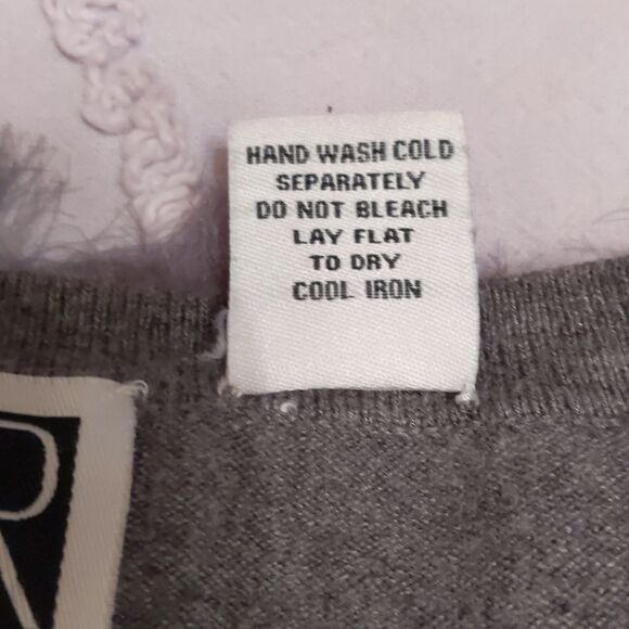 Cardigan Grey Heather Sweater Ruffle Stretchy Size S - Picture 10 of 10